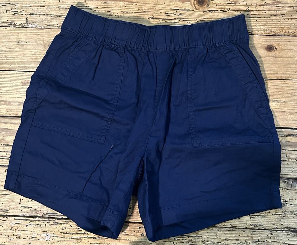 Croft & Barrow Women’s Size M Navy Mid Rise Elastic Waist Shorts NWT